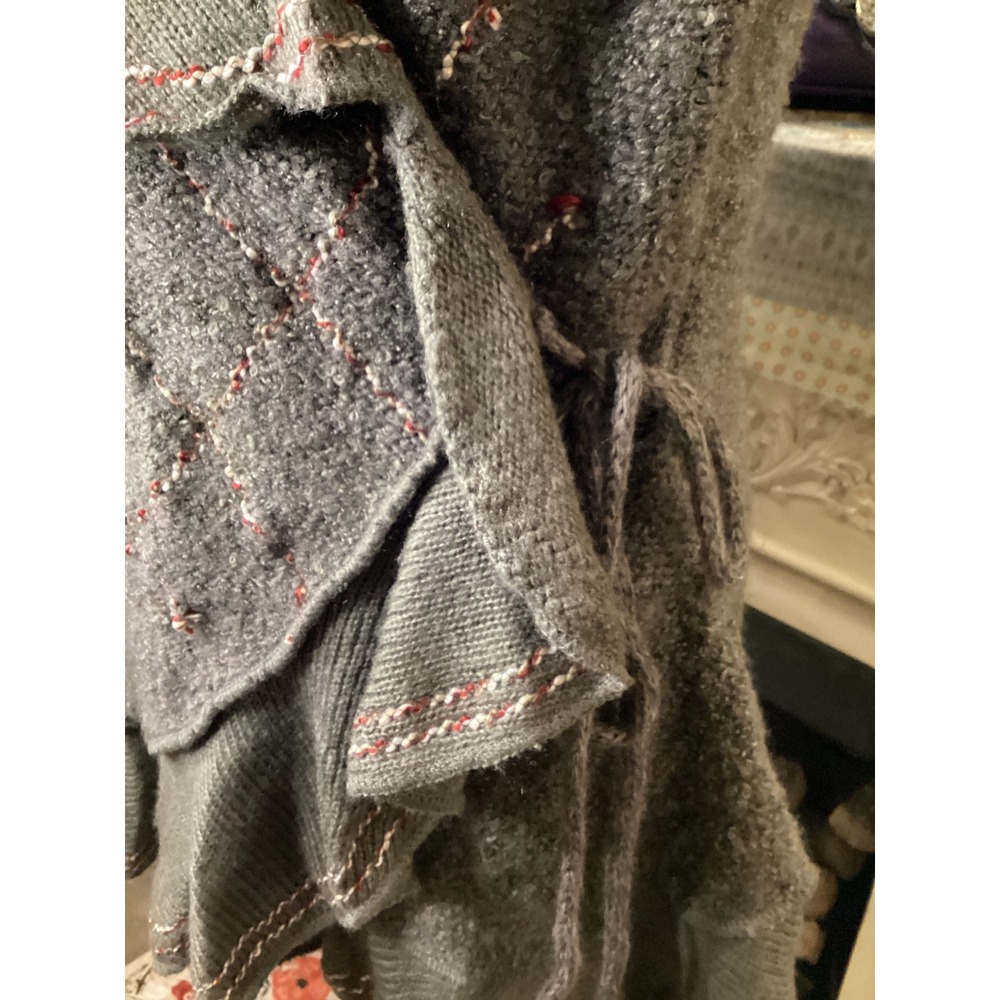 Forla Paris Mohair Wool Ruffle Wrap Cardigan Sweater Size L - Picture 5 of 8